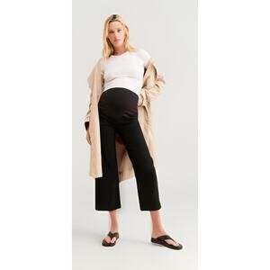 Maeve Black The Colette Wide Leg Maternity Pants Linen Blend Sz 4M